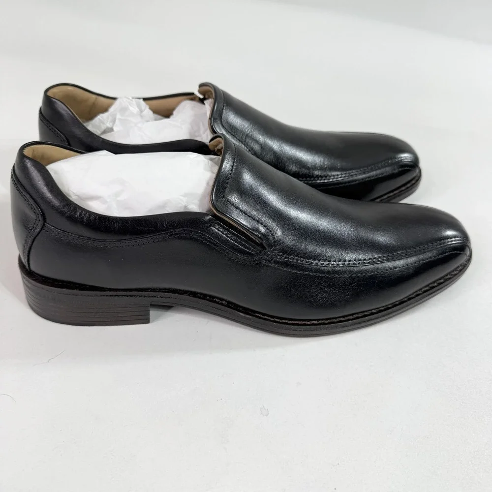 Johnston & Murphy Lewis Shoes Mens Size 8 Black Leather Slip On Dress Oxford